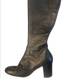 Vintage Navy Boots With Front Zipper